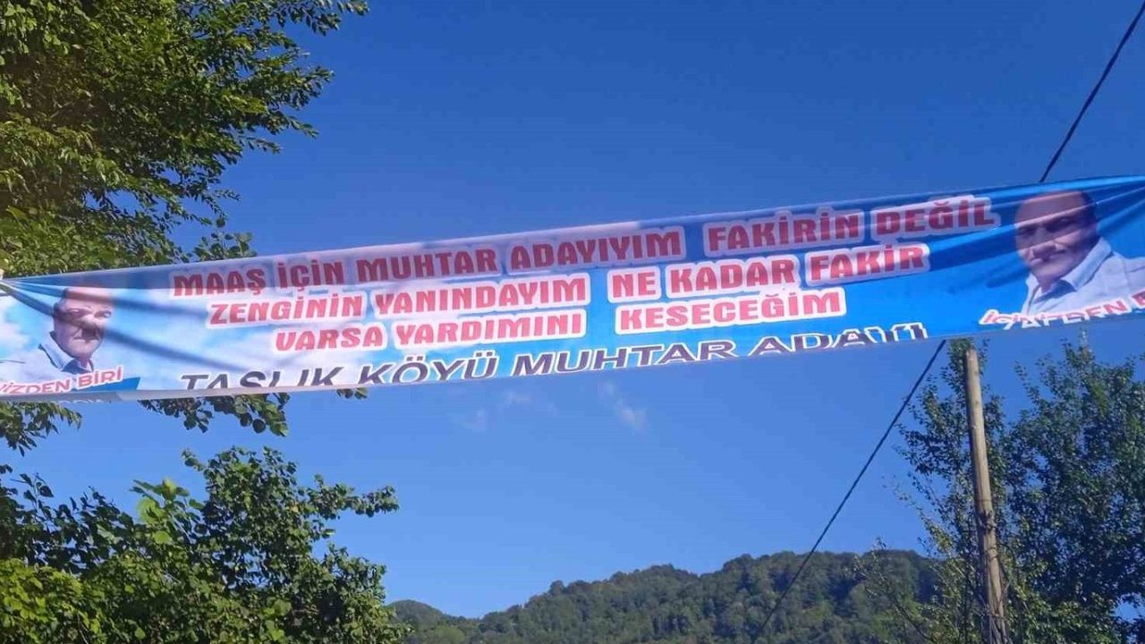  Muhtar adayının sosyal medyada olay olan pankartına ceza