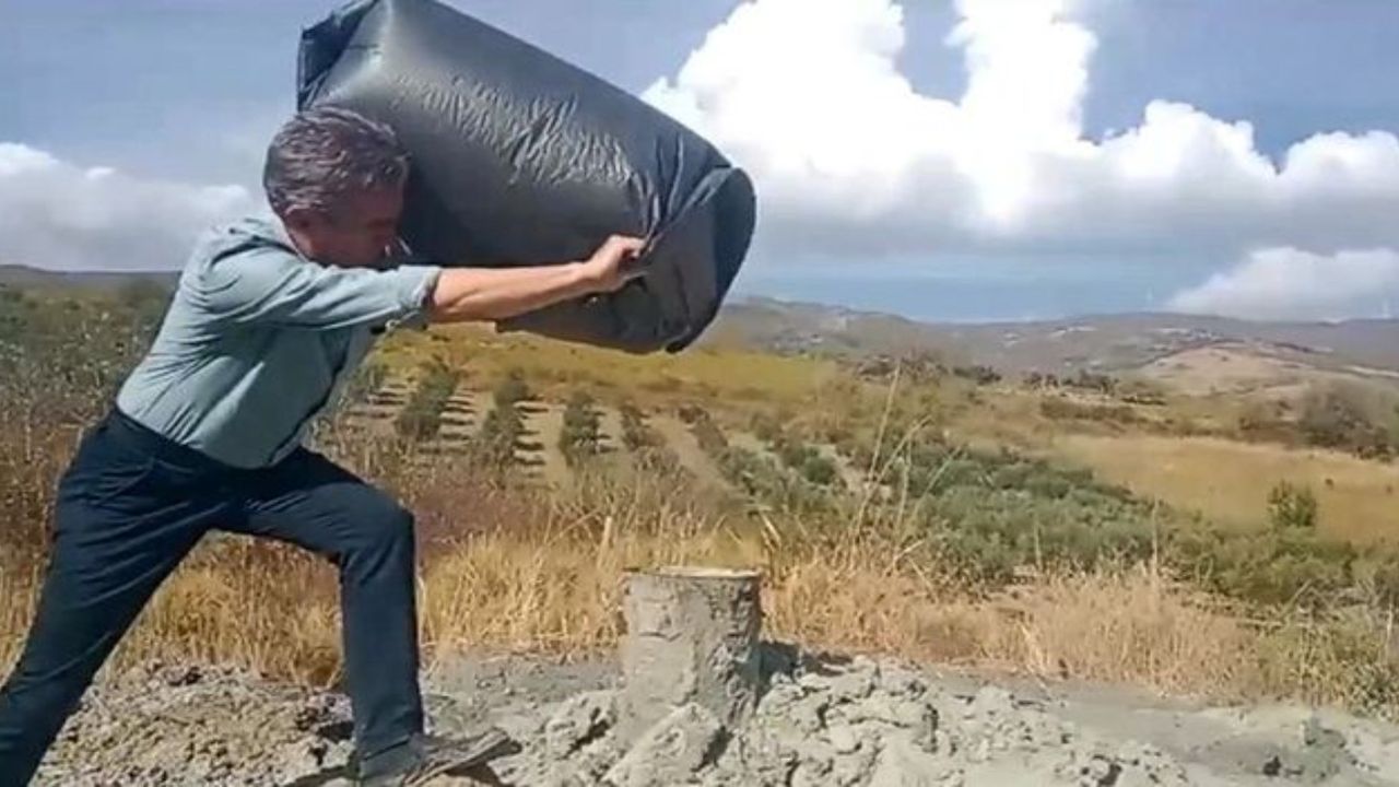 Sondajda çıkan gazı poşete doldurup teste götürdü