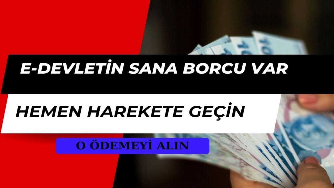 Çabuk çabuk harekete geçin e-Devlet’in size borcu var