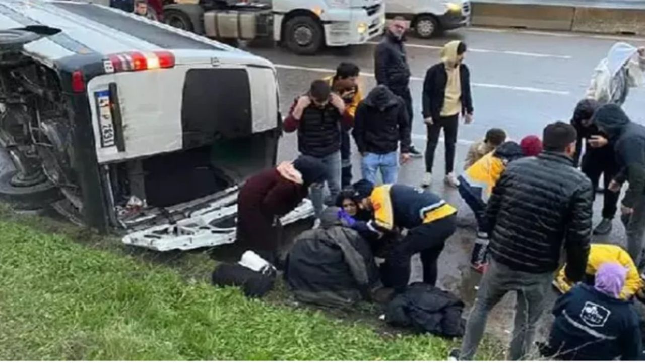 Kocaeli’de işçi servisi su kanalına uçtu! Yaralılar var