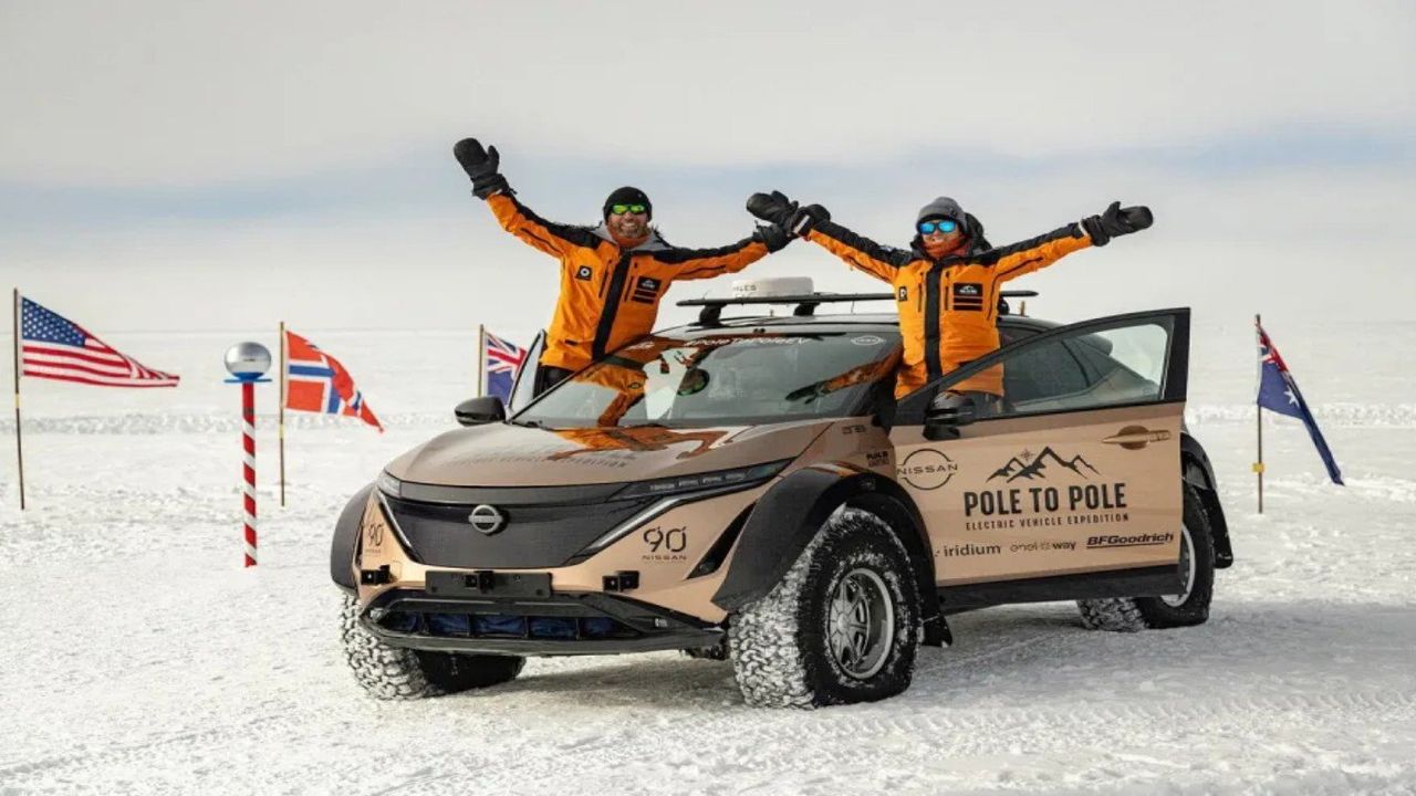 Elektrikli bir otomobille dünyanın ilk Kuzey Kutbu’ndan Güney Kutbu’na yolculuğu tamamlandı! 