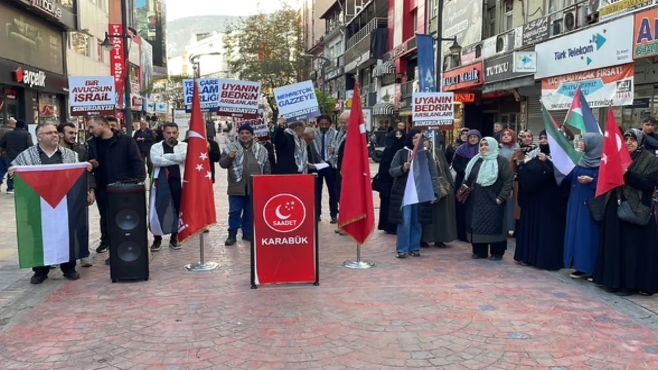İsrail için protestolar devam ediyor! Karabük’te sessiz kalmadı