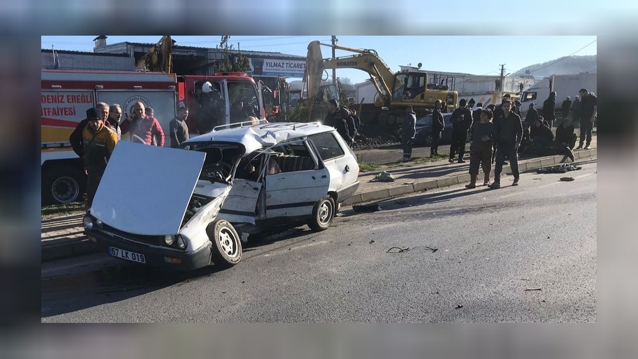 Zonguldak'ta korkunç trafik kazası! 1 ölü, 4 yaralı var