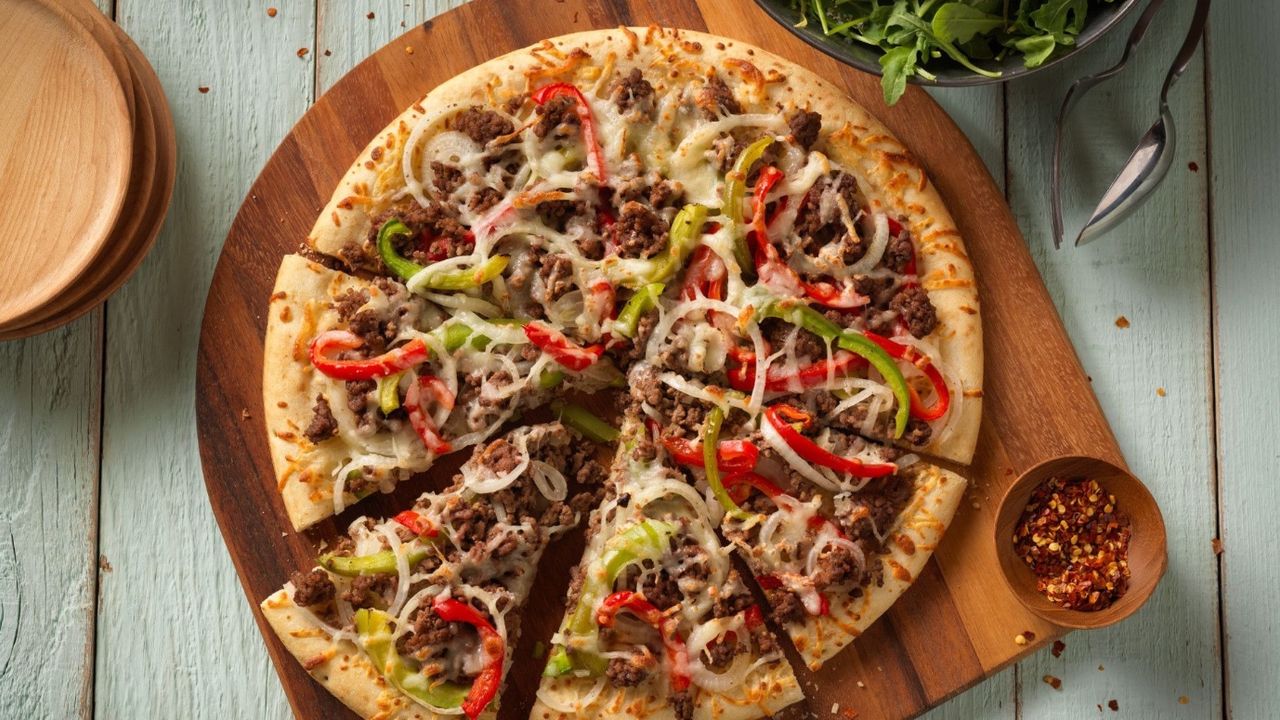 Pizza yemeye dışarıya boşuna gitmeyin! Evde tam ölçülü full karışık ve bol malzemeli pizza tarifi