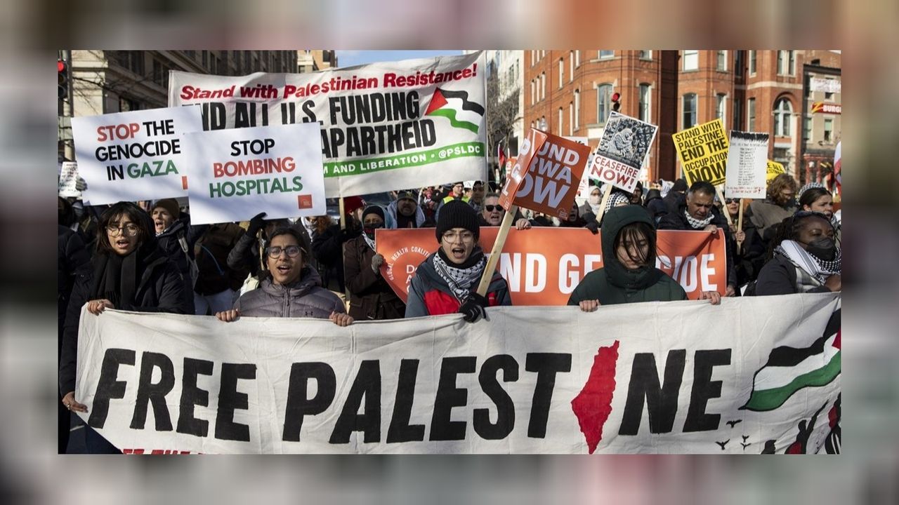 Washington'da binlerce insan sokaklarda Gazze için yürüdü! 