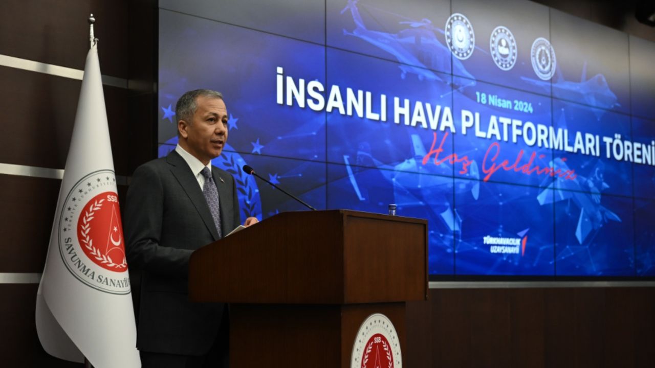 Ali Yerlikaya İnsanlı Hava Platformları İmza Töreni'nde konuşma yaptı! 