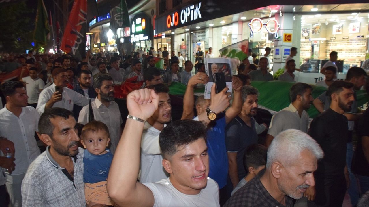 Batman'da İsmail Heniyye Suikastına Protesto Yürüyüşü