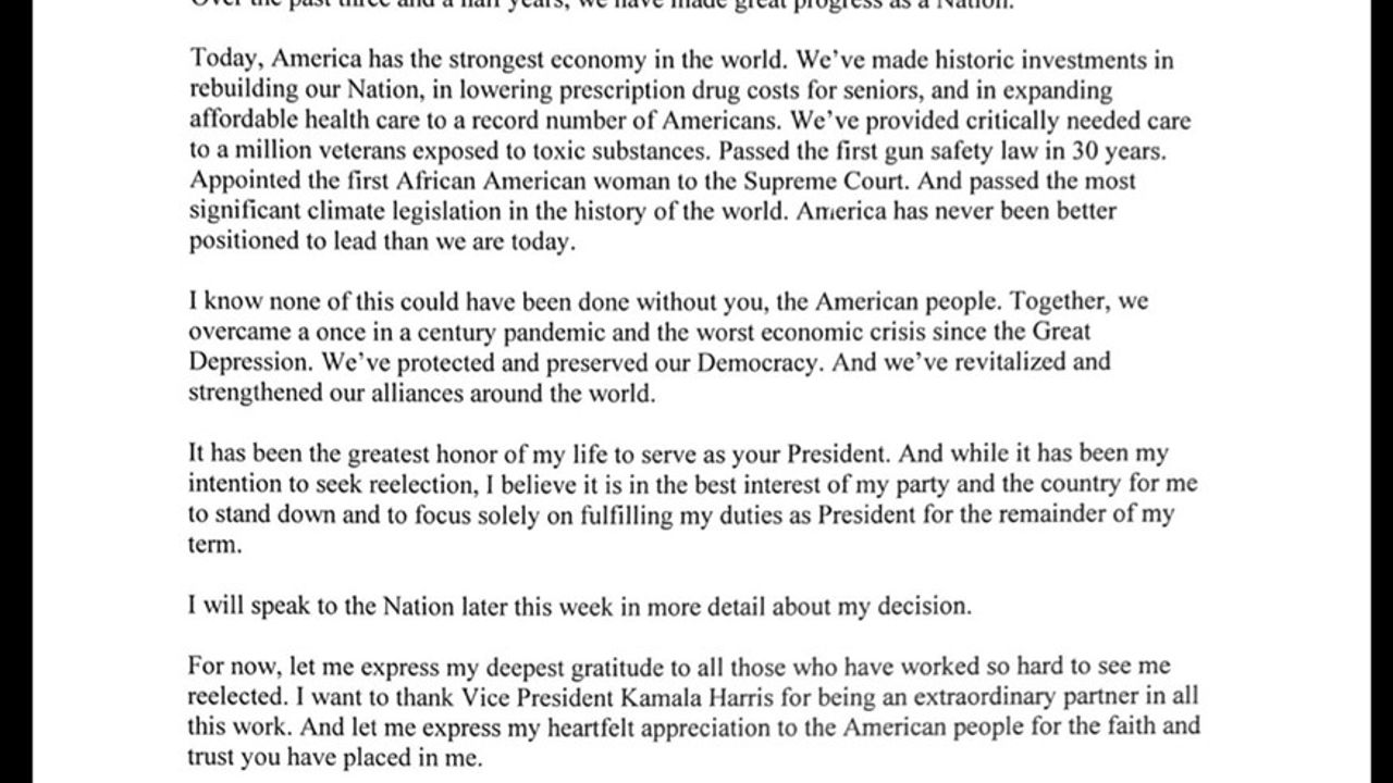 Biden Seçim Yarışından Çekildi, Harris'i Destekledi