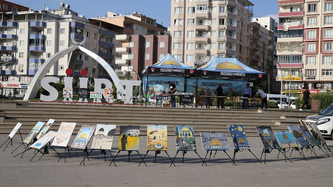 Israil'in Gazze Saldırılarına Dikkat Çekmek İçin Siirt'te Sergi Açıldı