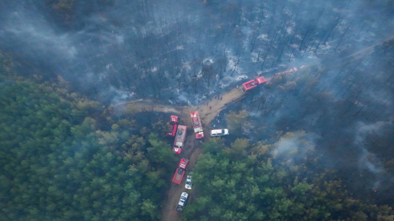İzmir Bergama’daki yangın dün akşamdan beri devam ediyor! 