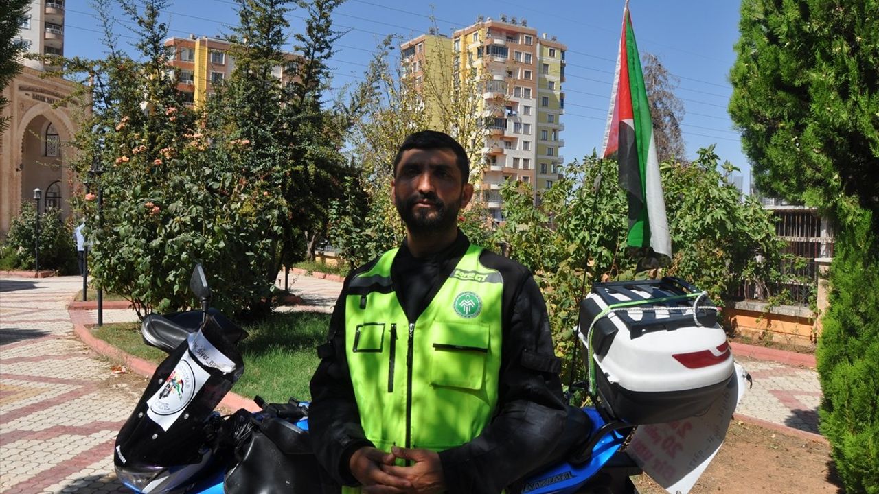 Filistin Halkına Destek İçin Motosiklet Turu: Hasan Cincik Mardin'de