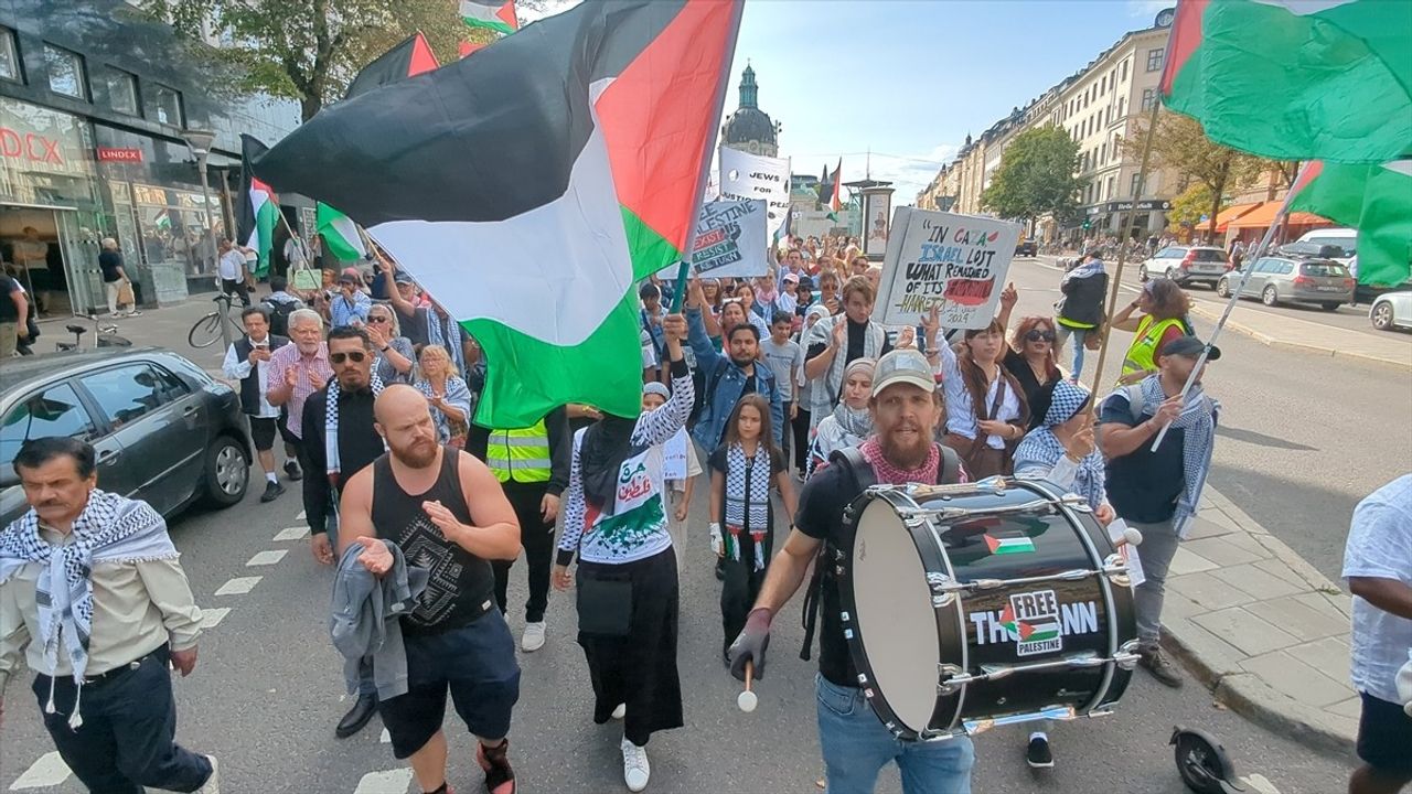 İsveç'te Filistin Destek Gösterisi
