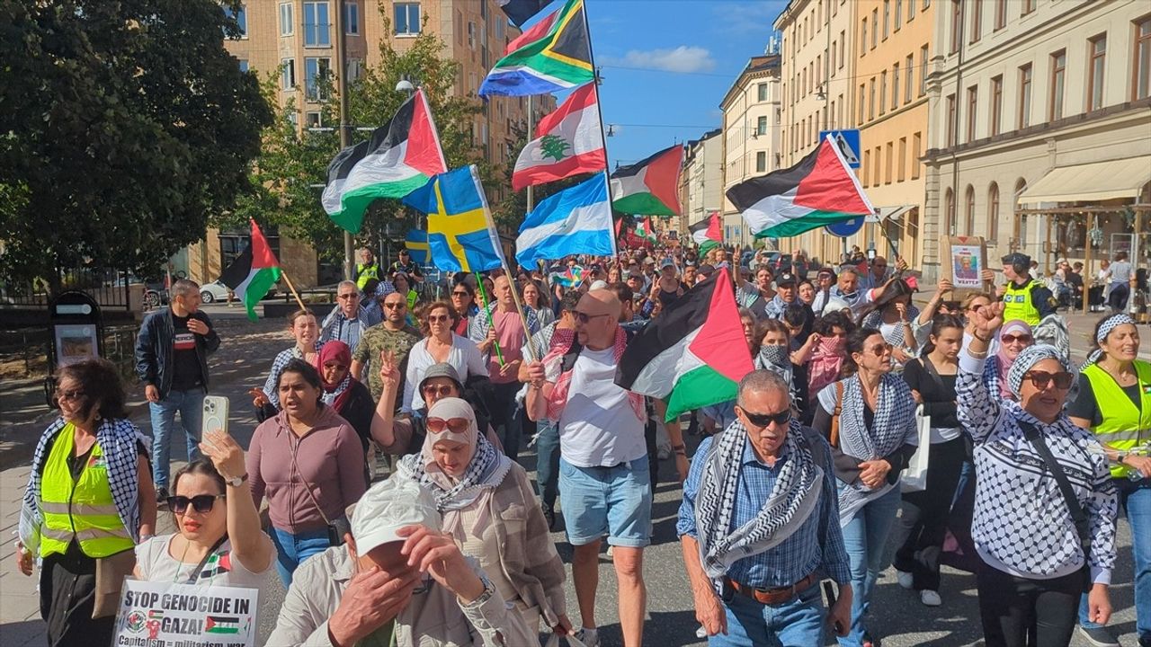 Stockholm'de Filistin'e Destek Yürüyüşü