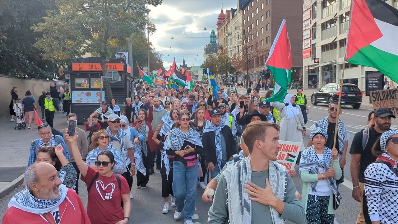 Stockholm'de Filistin'e Destek Yürüyüşü