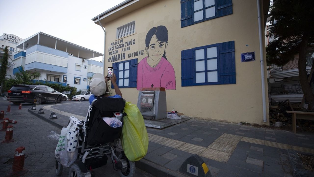 Aydın'da Bir Turizmci, Narin Güran İçin Elektrik Trafosuna Resim Yaptı
