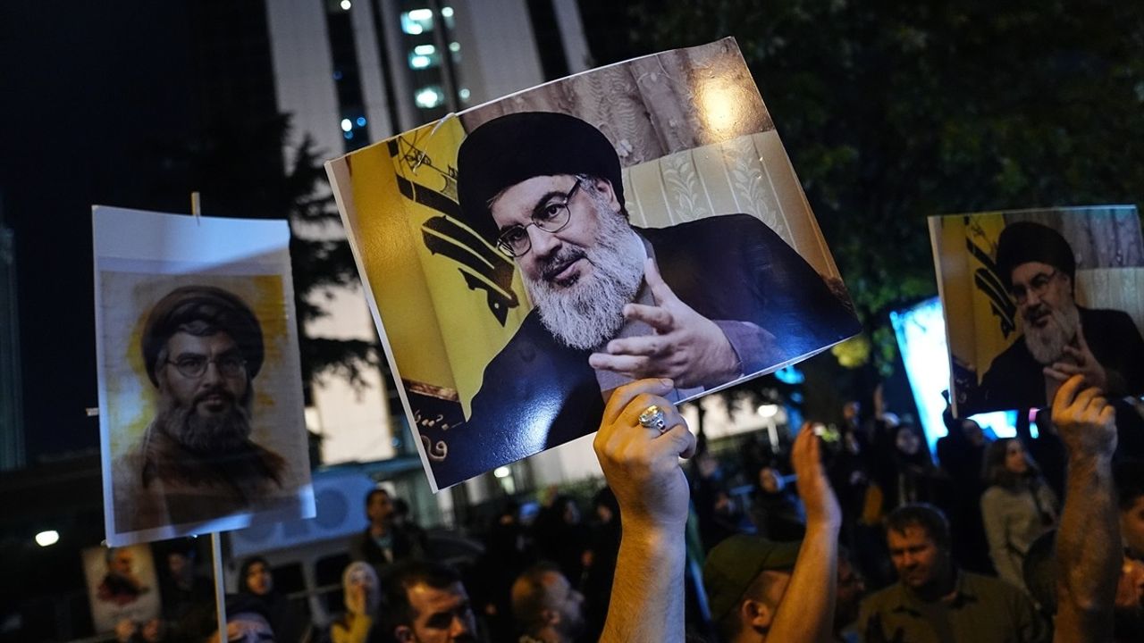 İstanbul'da Hizbullah Lideri Nasrallah'a Protesto