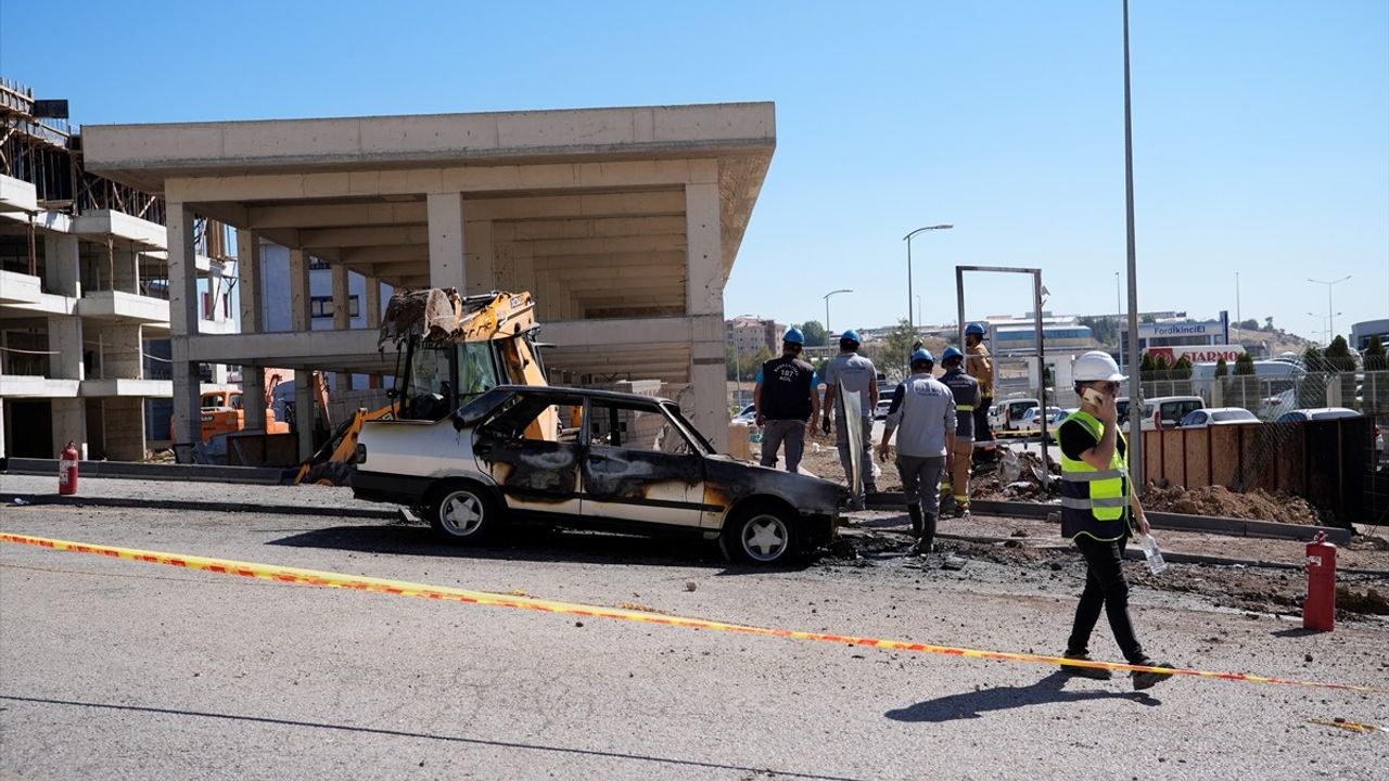 Ankara'da Doğal Gaz Kaçağı Alev Alev Yandı