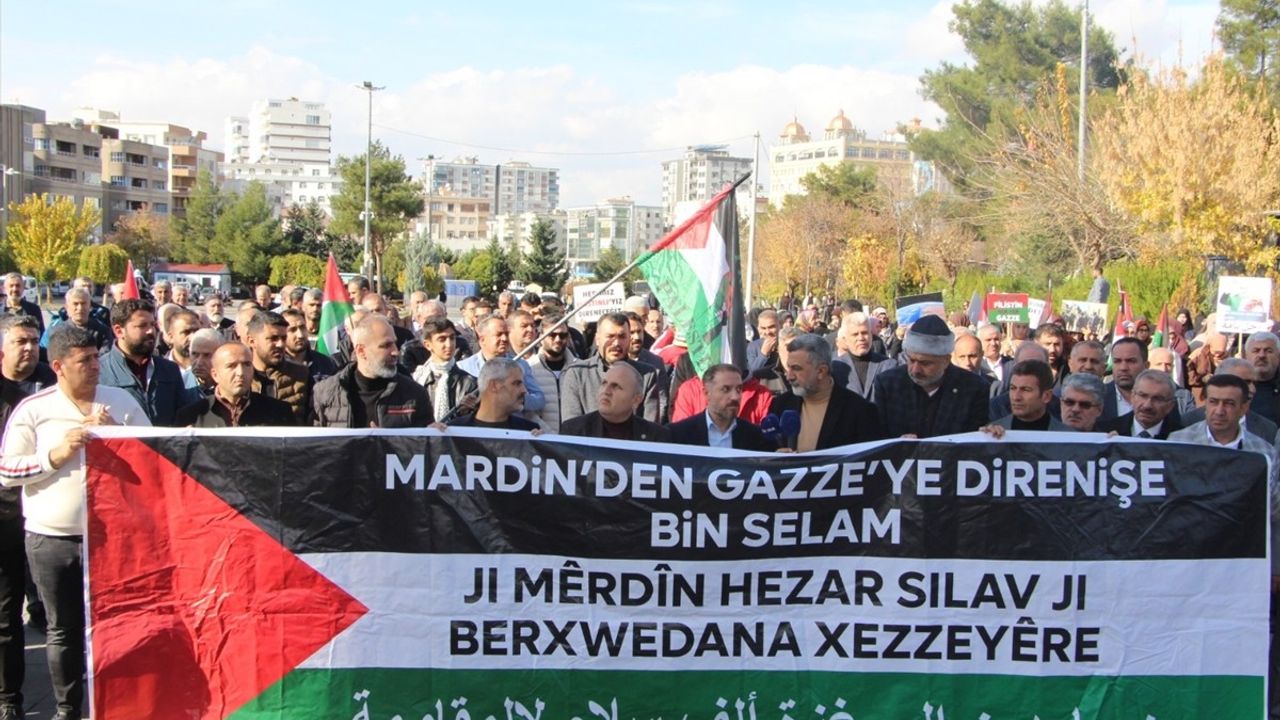 Mardin'de İsrail'in Gazze'ye Yönelik Saldırılarına Protesto