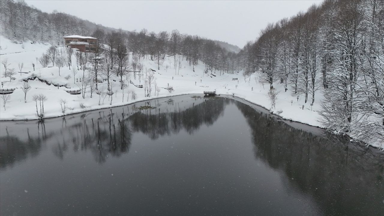 Ordu'nun Ulugöl Tabiat Parkı Karla Kaplandı