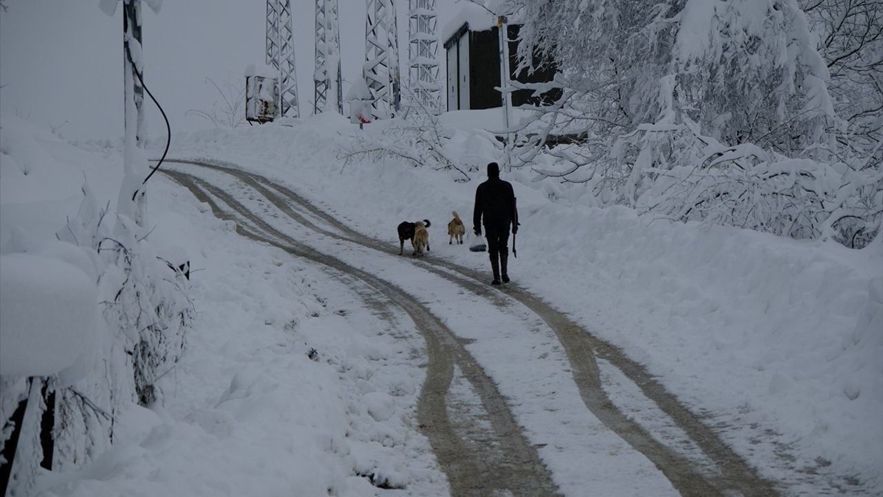 Samsun'un Terme İlçesinde Yüksek Kesimler Karla Kaplandı