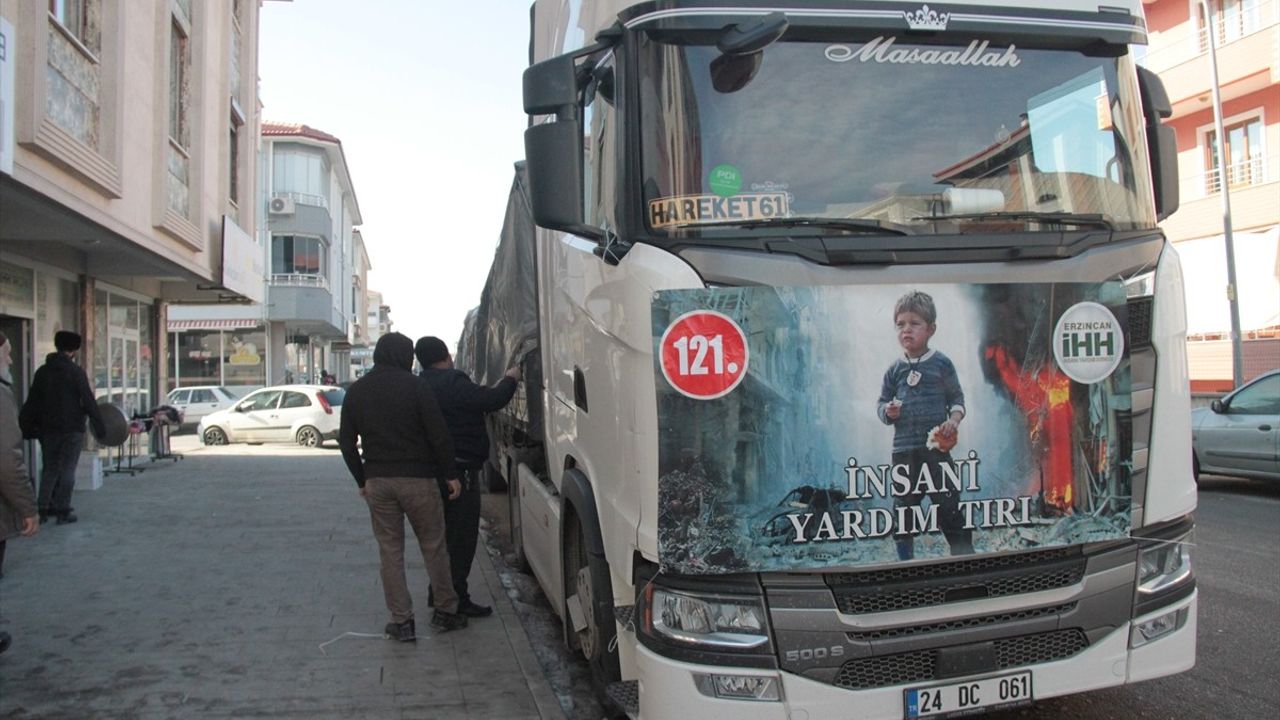 Erzincan'dan Suriye'ye 121. Yardım Tırı Gönderildi