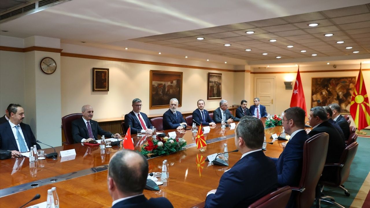 TBMM Başkanı Numan Kurtulmuş, Kuzey Makedonya Başbakanı Hristijan Mickoski ile Görüştü