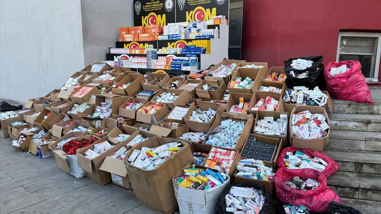 Adana'da Ruhsatsız Depoda 145 Bin 520 Kutu İlaç Ele Geçirildi