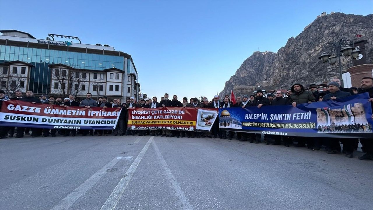 Amasya'da Filistin'e Destek Yürüyüşü Düzenlendi