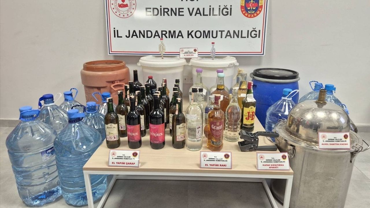 Edirne'de Sahte İçki Üretimi Yapan Şüpheli Yakalandı