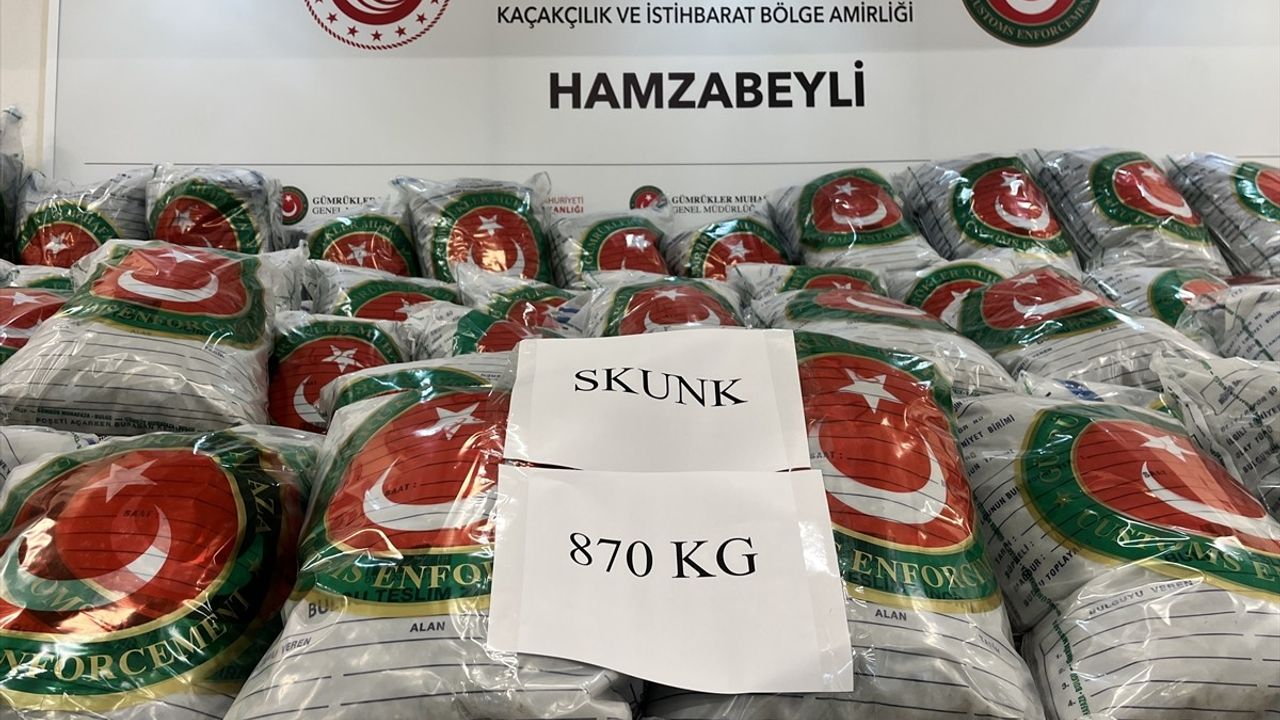 Hamzabeyli Sınır Kapısı'nda 870 Kilogram Uyuşturucu Ele Geçirildi