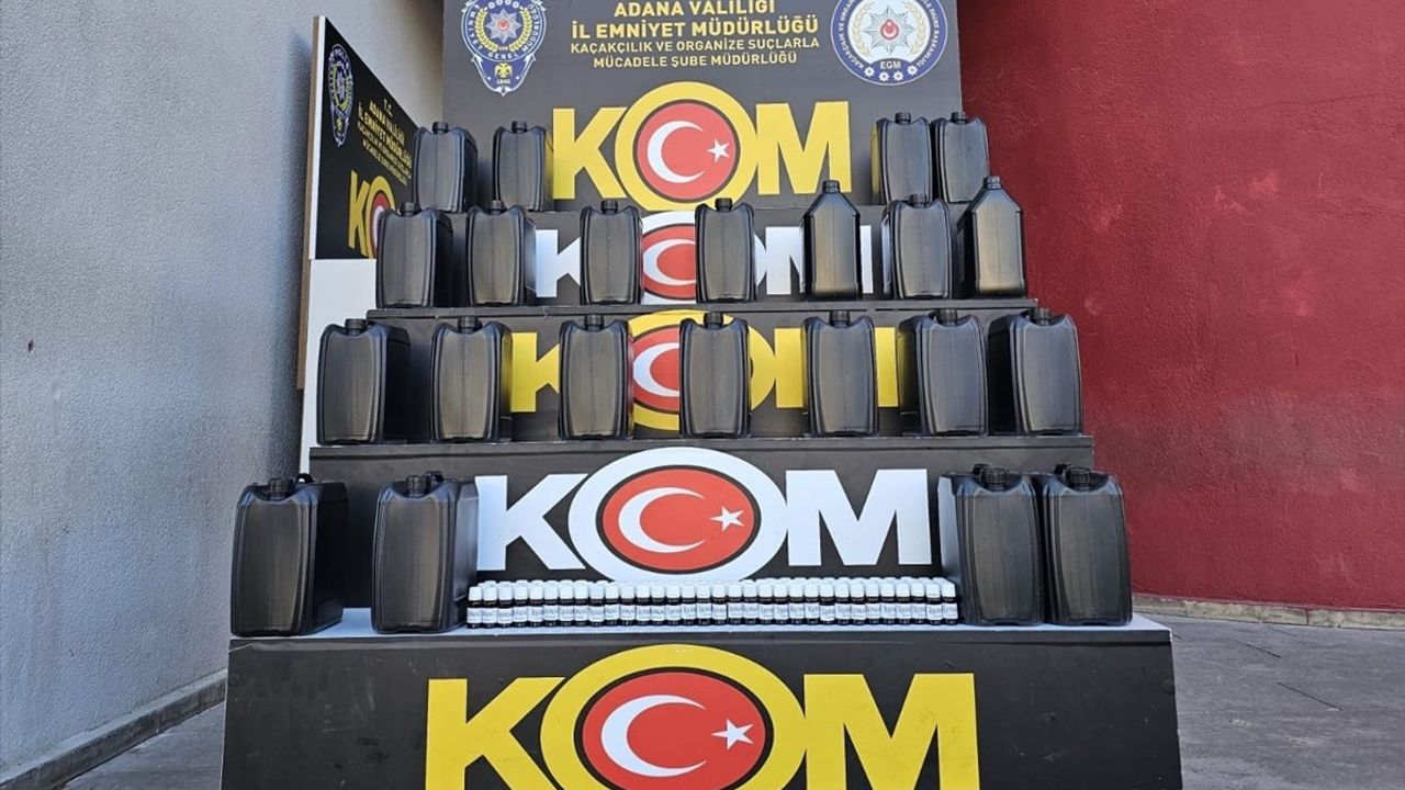 Adana'da Kaçak İçki Operasyonu: 30 Şişe İçki ve 445 Litre Etil Alkol Ele Geçirildi