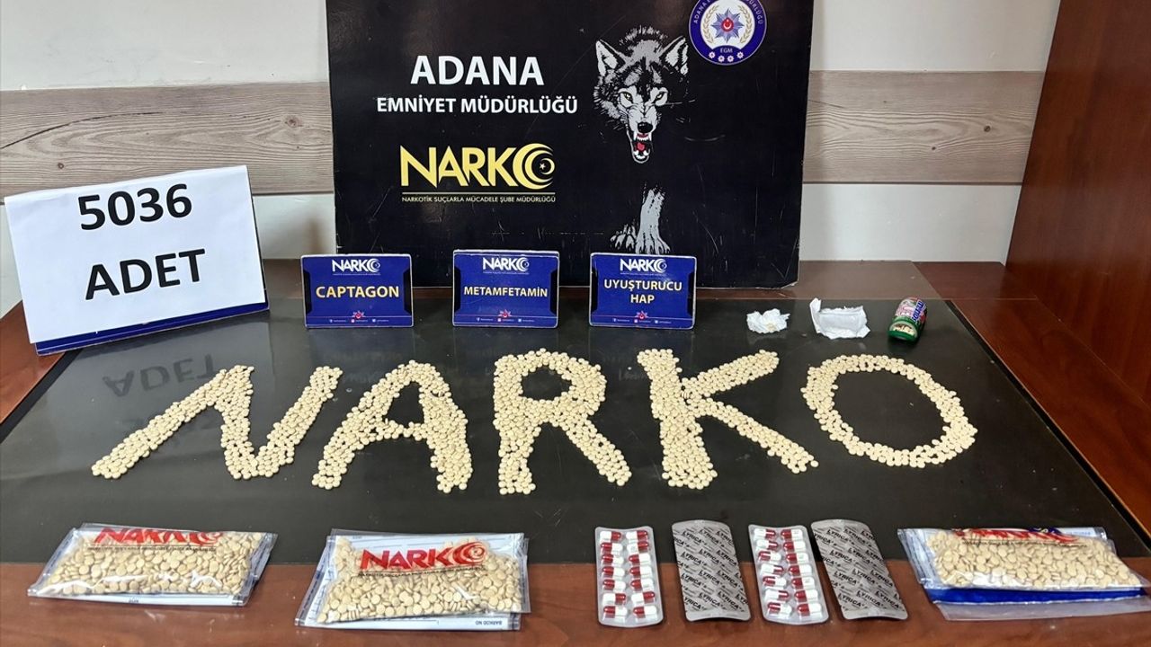 Adana'da Motosiklette 5 Bin 36 Uyuşturucu Hap Ele Geçirildi