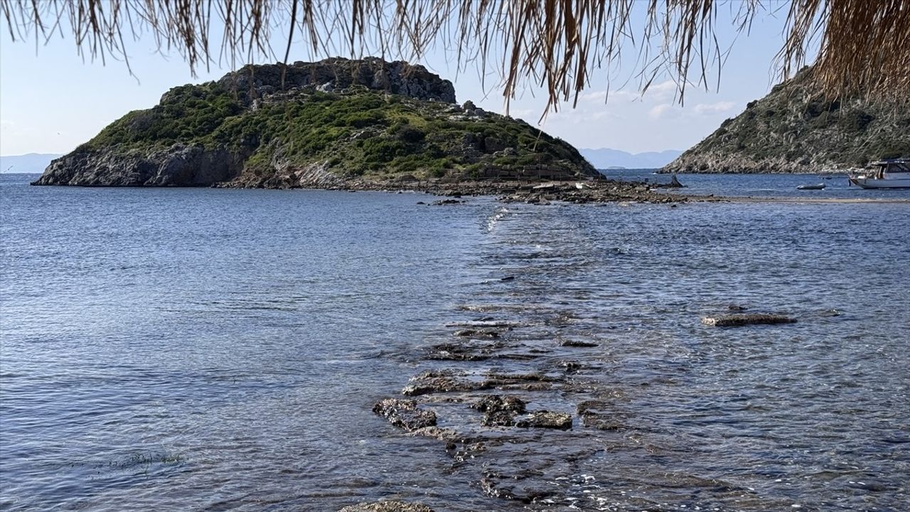 Bodrum'da Denizin Çekilmesiyle Tarihi Surlar Ortaya Çıktı