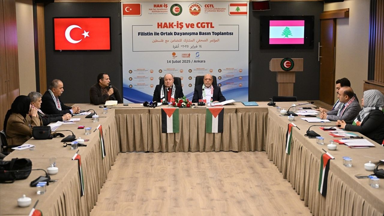 HAK-İŞ ve Lübnan Genel İşçi Sendikaları'ndan Filistin'e Destek Açıklaması