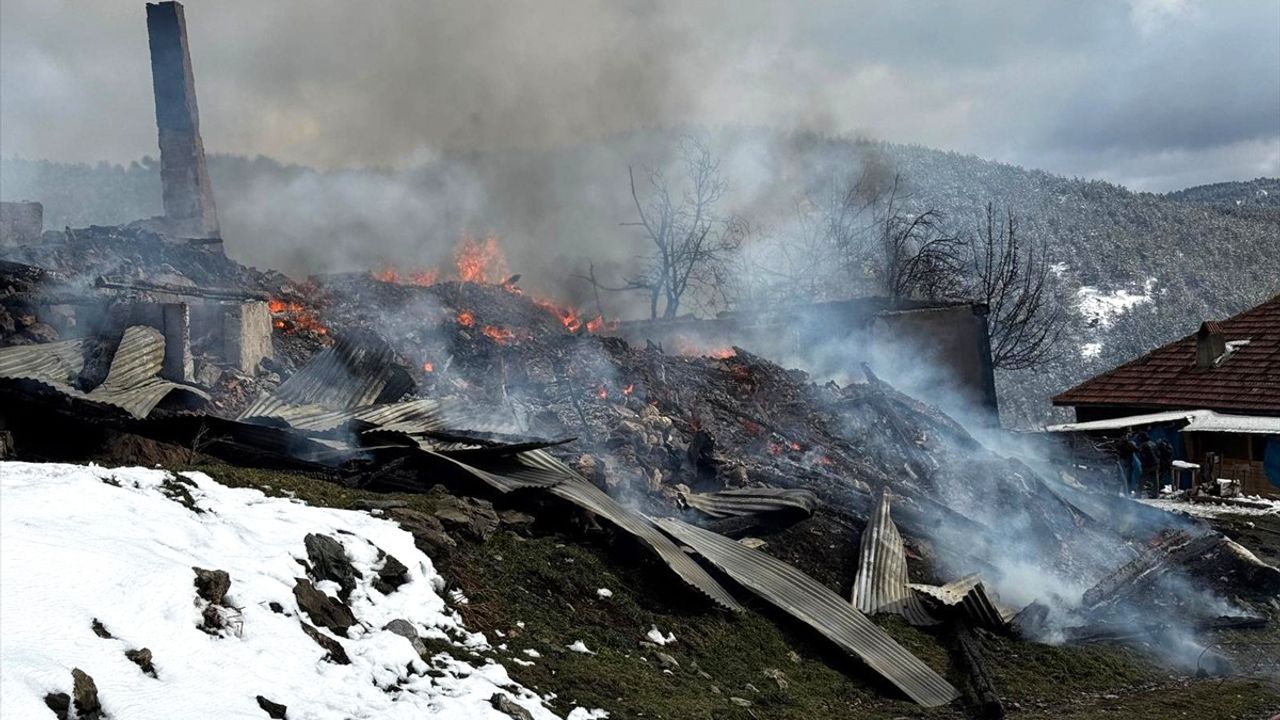 Kastamonu'da Yangın: İki Ev, Ahır ve Traktör Zarar Gördü