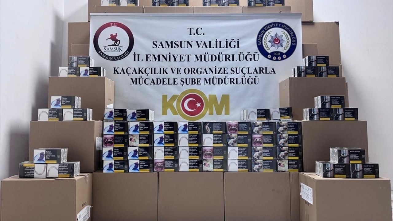 Samsun'da Kaçakçılık Operasyonu: 790 Bin Sahte Bandrollü Makaron Ele Geçirildi