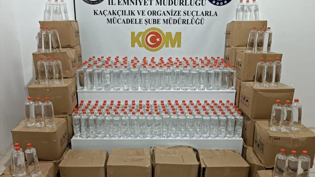 Samsun'da Nakliye Aracında Gizlenmiş 1 Ton Etil Alkol Ele Geçirildi