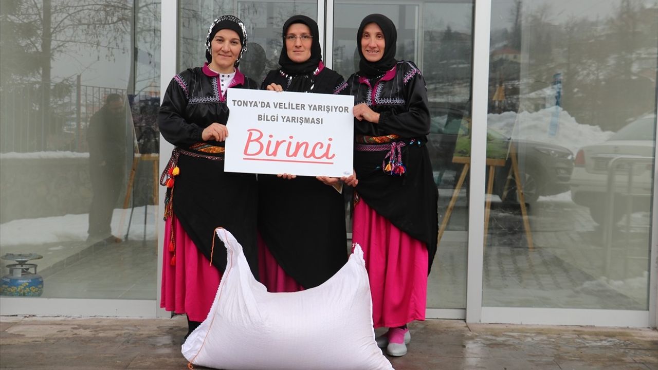 Tonya'da Veliler Arasında Bilgi Yarışması: Ödüller Hayvan Yemi