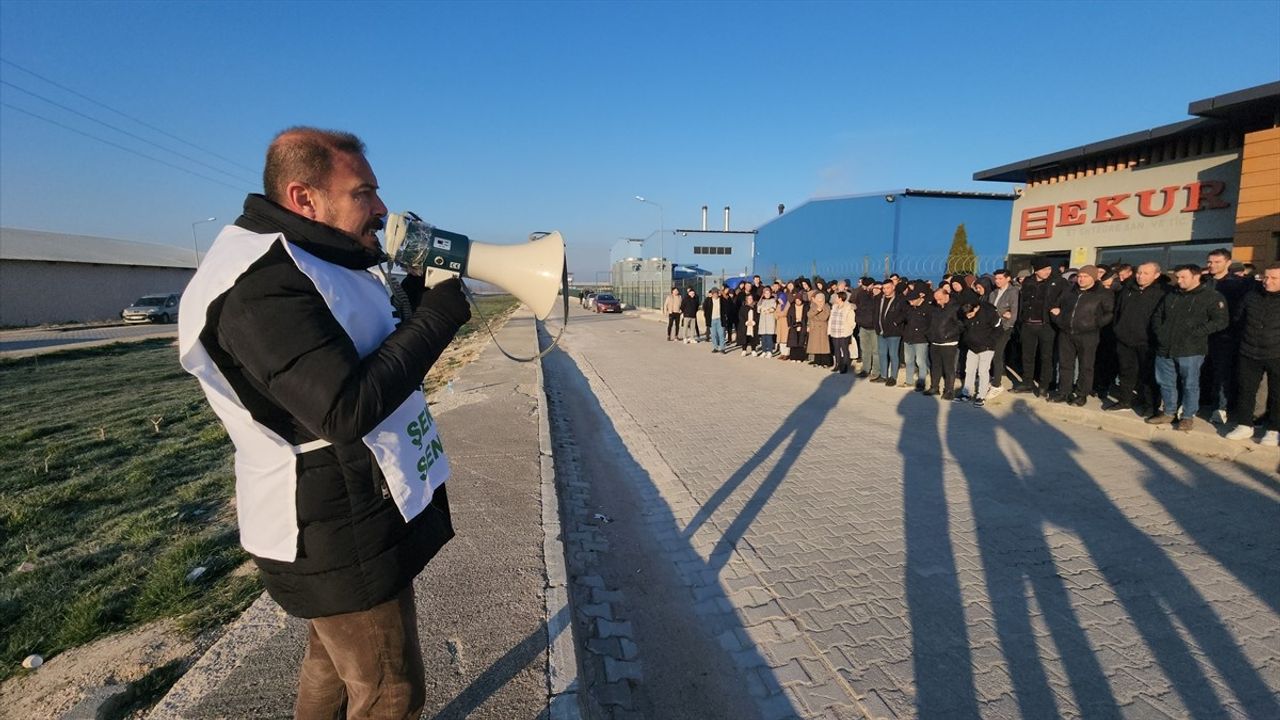 Amasya'da Et Ürünleri Fabrikası İşçileri Toplu İş Sözleşmesi İçin Eylem Düzenledi