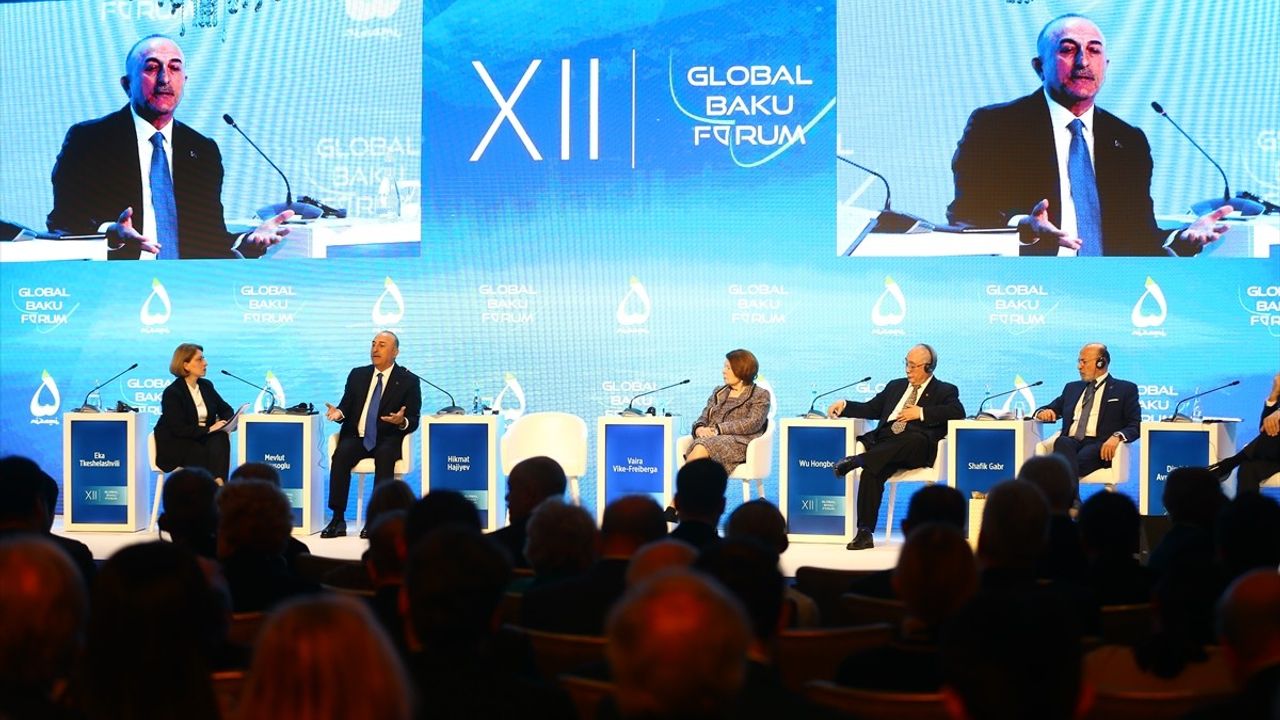 Çavuşoğlu, Azerbaycan'da Jeopolitik Değişimler Panelinde Türkiye'nin Rolünü Vurguladı