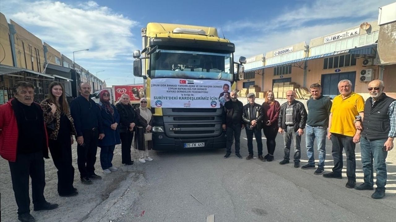 Çorum'dan Suriye'deki Savaş Mağdurlarına Gıda Yardımı