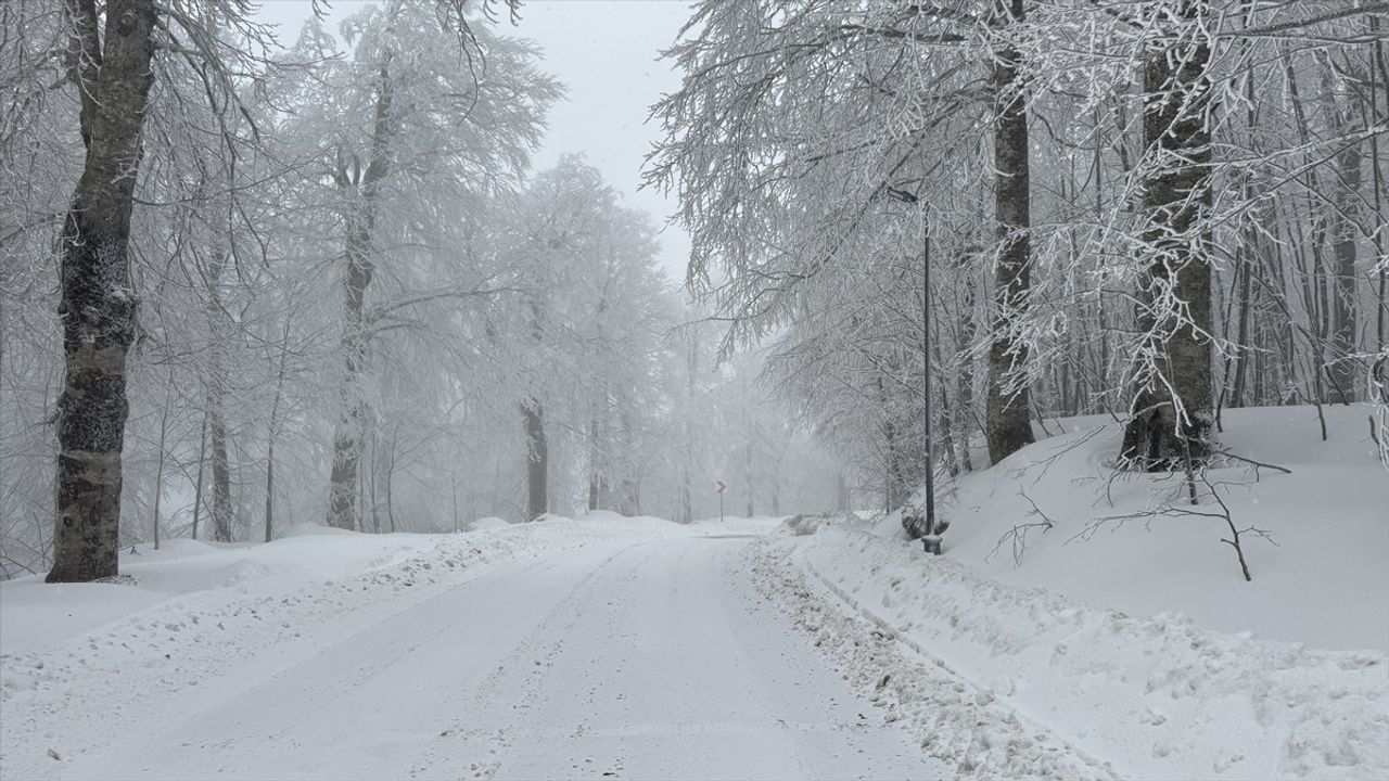 Karabük, Kocaeli ve Sakarya'nın Yüksek Kesimlerinde Kar Yağışı Devam Ediyor