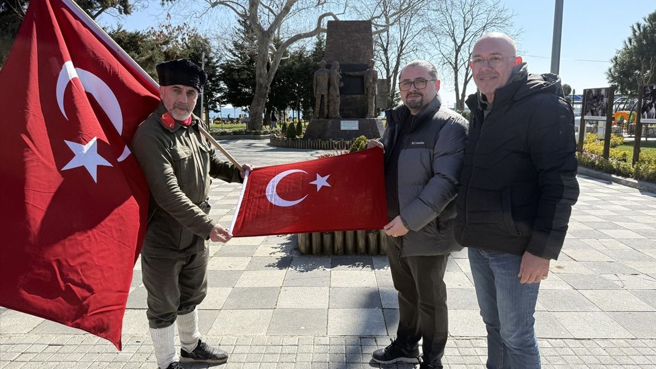 Saffet Gümüş, Şehitler için İstanbul'dan Çanakkale'ye Yürüyüşüne Gelibolu'da Devam Etti