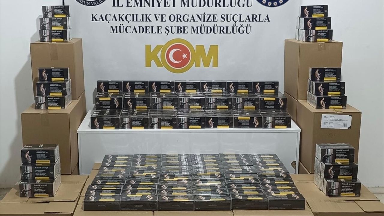 Samsun'da 250 Bin Gümrük Kaçağı Makaron Ele Geçirildi