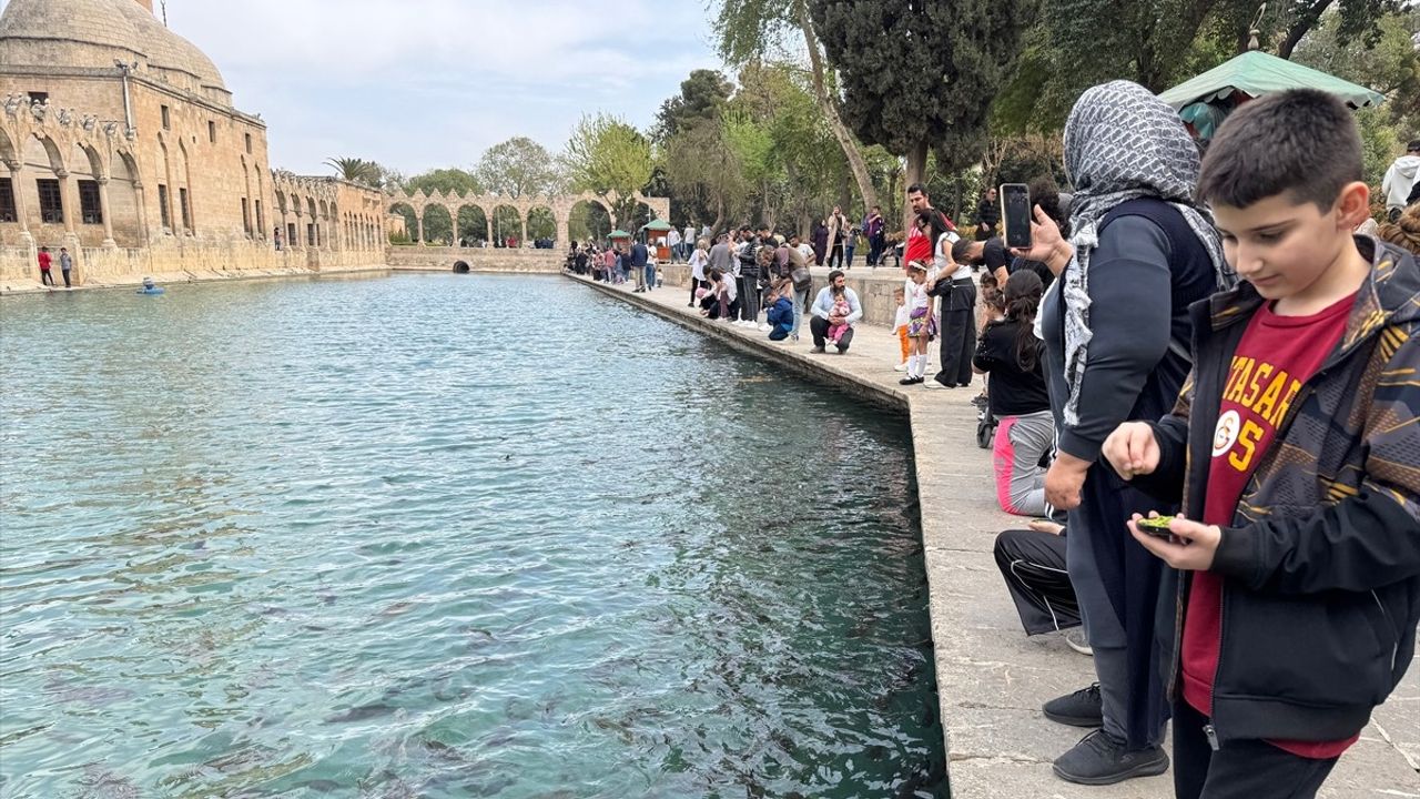 Şanlıurfa'daki Balıklıgöl'de Ramazan Bayramı Yoğunluğu