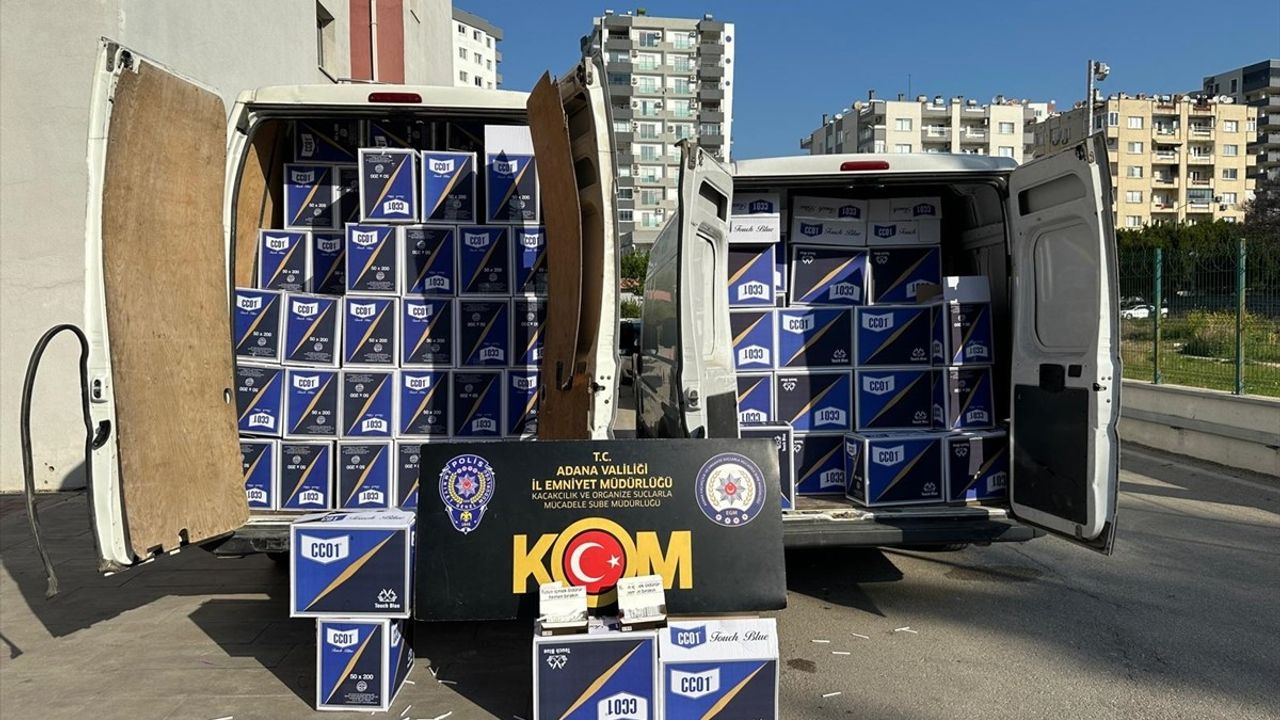 Adana'da 4 Milyon 880 Bin Kaçak Makaron Ele Geçirildi