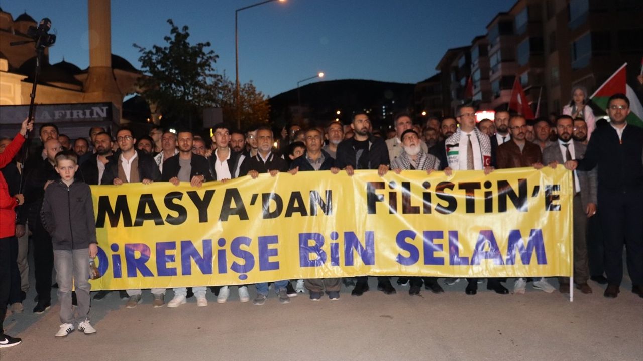 Amasya'da Filistin'e Destek Yürüyüşü Gerçekleştirildi