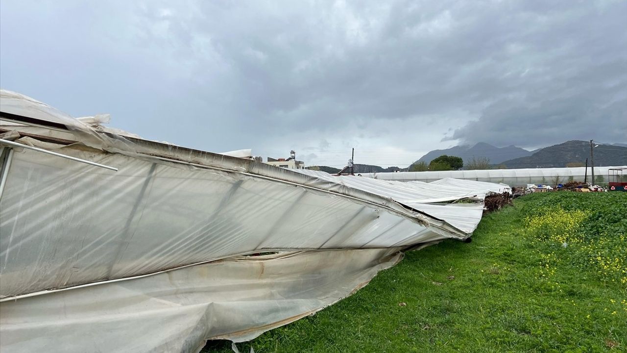 Antalya Kaş'ta Fırtına Seralara Zarar Verdi