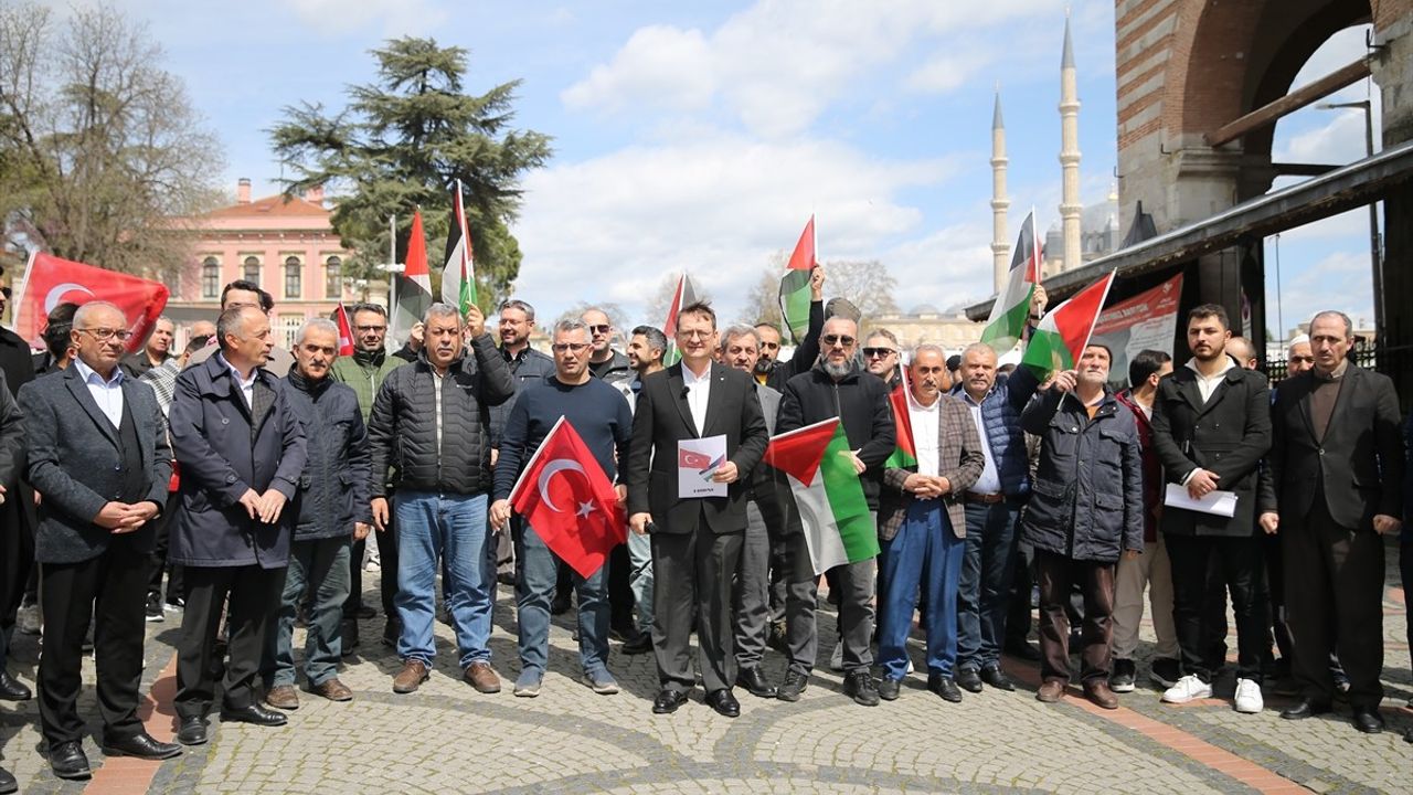 Edirne'de Gazze'deki Saldırılara Karşı Protesto Gerçekleştirildi