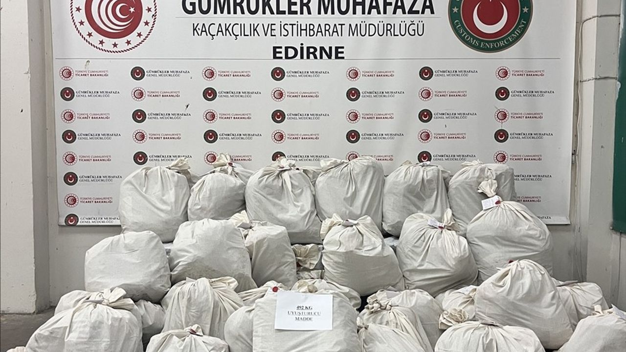 Kapıkule Sınır Kapısı'nda 492 Kilogram Uyuşturucu Yakalandı